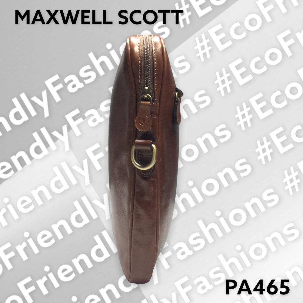 Maxwell Scott The Tutti Brown Leather Briefcase Document Bag Made In Italy - Picture 6 of 13
